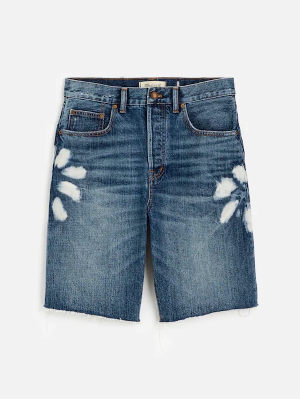 Madewell Tie-Dye Essex Long Baggy Denim Shorts